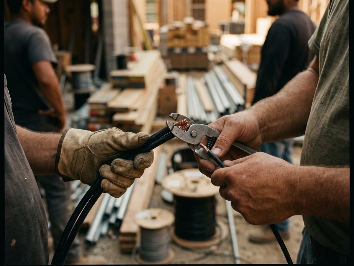 An electrician wiring a new circuit